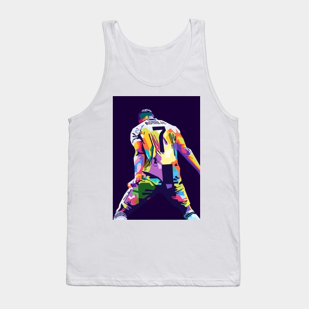 Cristiano Ronaldo Siu Pop Art Tank Top by Zet Art